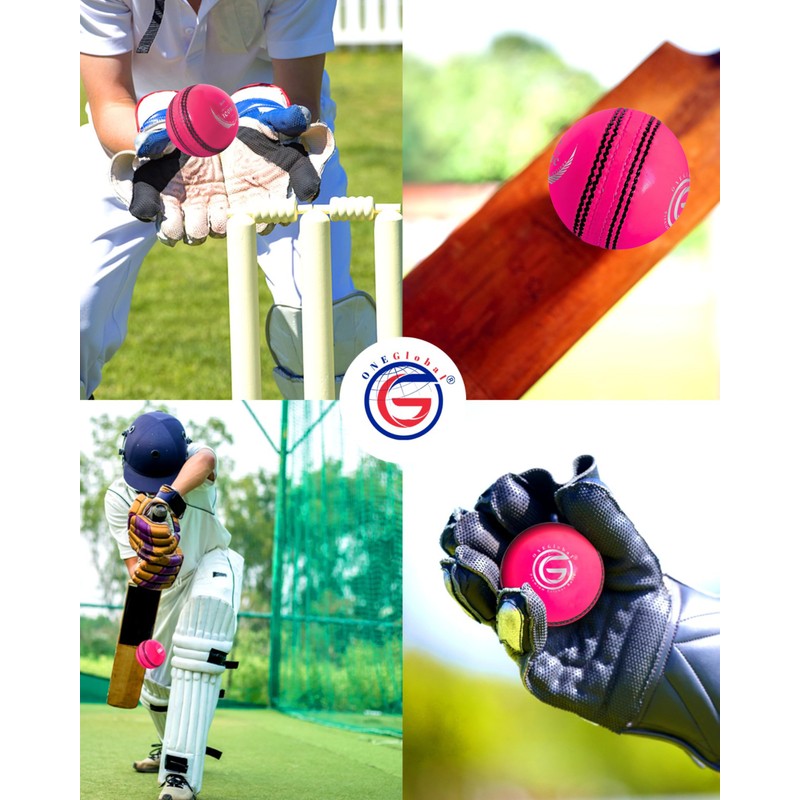 ONEGlobal Iconic Leather Cricket Ball - 100% Hand Stitched 5.5oz