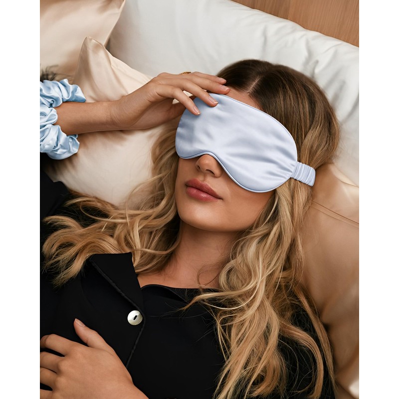 WELROG Double Layer 19 Momme Silk Sleep Cap with Silk
