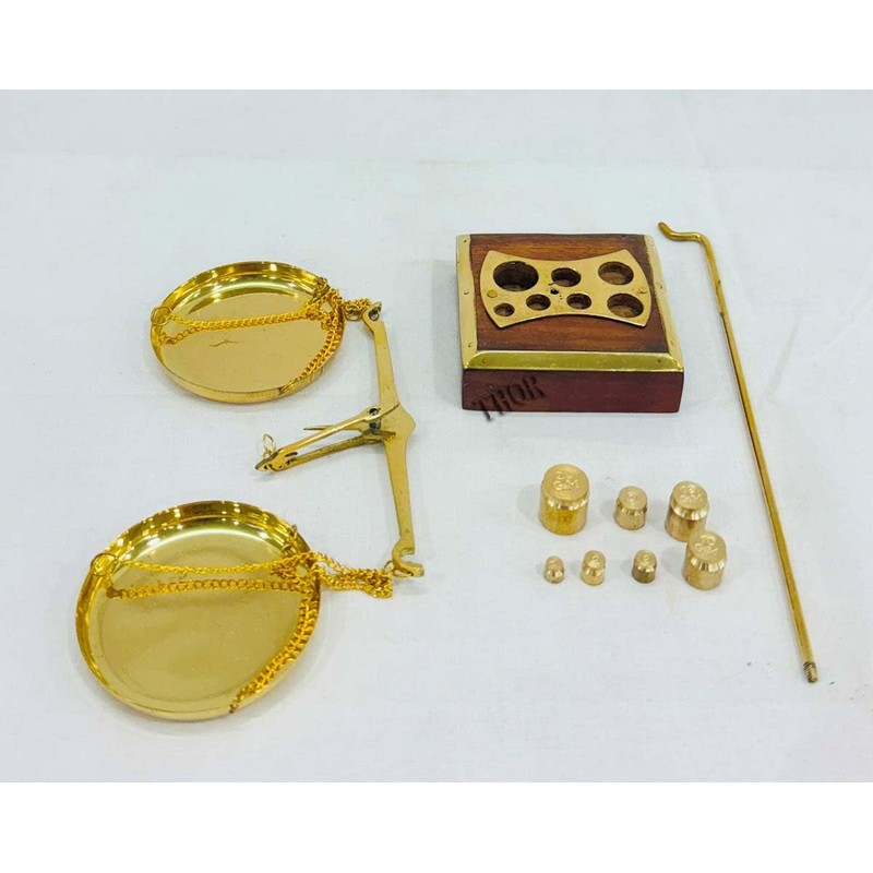 THOR INSTRUMENTS Brass Traditional Weight Scale Balance tarazu showpiece Brass