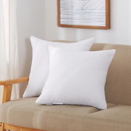 Acanva Alternative Throw Pillow Inserts, Fluffy Euro Sham Stuffer Cushion for Indoor Decorative, Sofa, Couch, Chair and Bed, 26x26 Inch (Pack of 2), White 2 Count