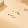 Dabovos Pearl Stud Earrings for Women Silver Plated 4 mm