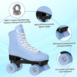 Nattork Roller Skates for Women Outdoor Indoor Four-Wheel Fun Fashionable Roller Skates for Men Girls Boys Blue