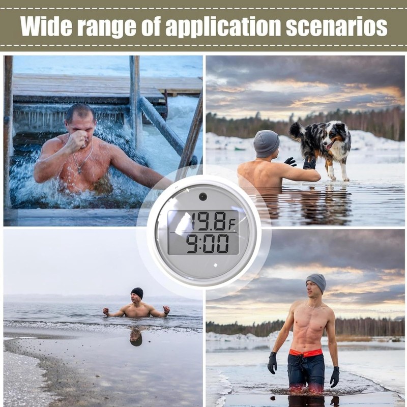 Ice Bath Thermometer Timer,Water Thermometer Timer for Ice Bath,Digital Ice
