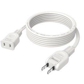 FUMITAKE Extension Cord, 6.6 ft (2 m), White, 15a, 125 V, Thin, Hide Wiring, Outdoor, Power Strip, Extension Cord, 1 Port, Flame Retardant PVC, For Home and Office, PSE Certified, Double Sheathed,