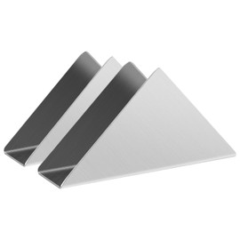 2 Pack Silver Stainless Steel 304# Napkin Holder, Triangle Cocktail Napkin Dispenser Organizer for Kitchen Countertops, Dinner Tables, Picnic Tables