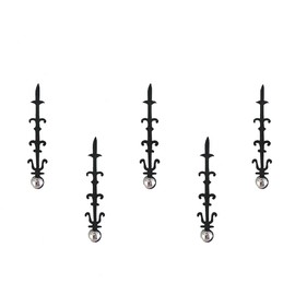 Comet Busters Long Fancy Black Bindi With Silver Dot (BIN720)