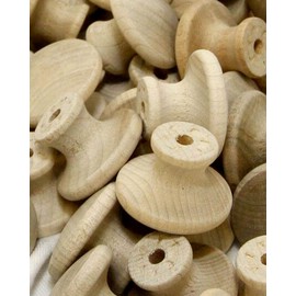 1-1/2" Birch Wood Unfinished Drawer Knobs Pulls Handles - Natural Wood Drawer Knobs Round Wood Unfinished Cabinet Furniture Drawer Knobs Pulls Handles - Round Wood Drawer Knobs Without Screws (5)