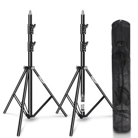 EMART 2 Pack Heavy Duty Light Stand 8.5ft, Spring Cushioned, Aluminum Construction, Photo Video Studio Tripod with Carrying Bag for Photography Lighting, Softbox, Flash