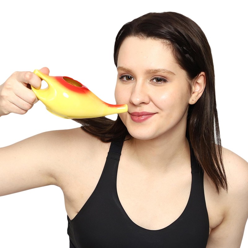Ceramic Neti Pot for Nasal Cleansing | Natural Treatment for