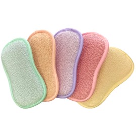 EPONGENIO 5+1 FREE - MYBO TV Sponges Pack of 5 + 1 Free Double-Sided Reusable - Machine Washable - Scratch Resistant and Various Surfaces - Pastel Colours - 11 cm x 17 cm