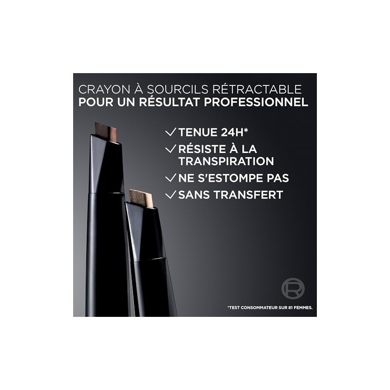 L'Oréal Paris, Lápiz de Cejas Retractil, Infallible Brows Triangular Pencil,
