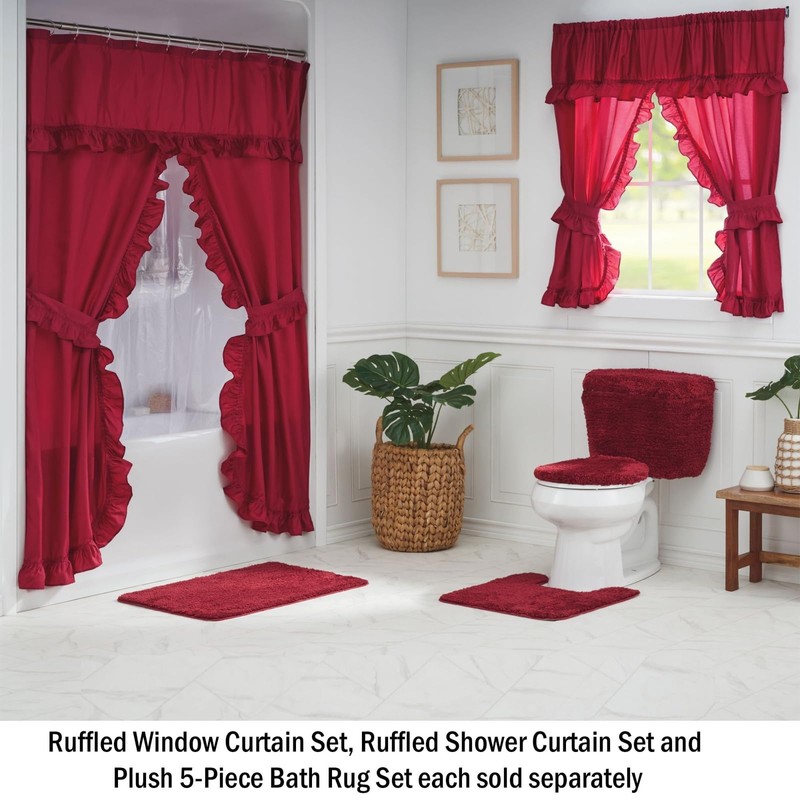 Stoneberry Home Ruffled Window Curtain Set, 70" x 45" Curtain