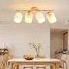 LED 4 Light Track Lighting Kit, Wooden Ceiling Spotlights with