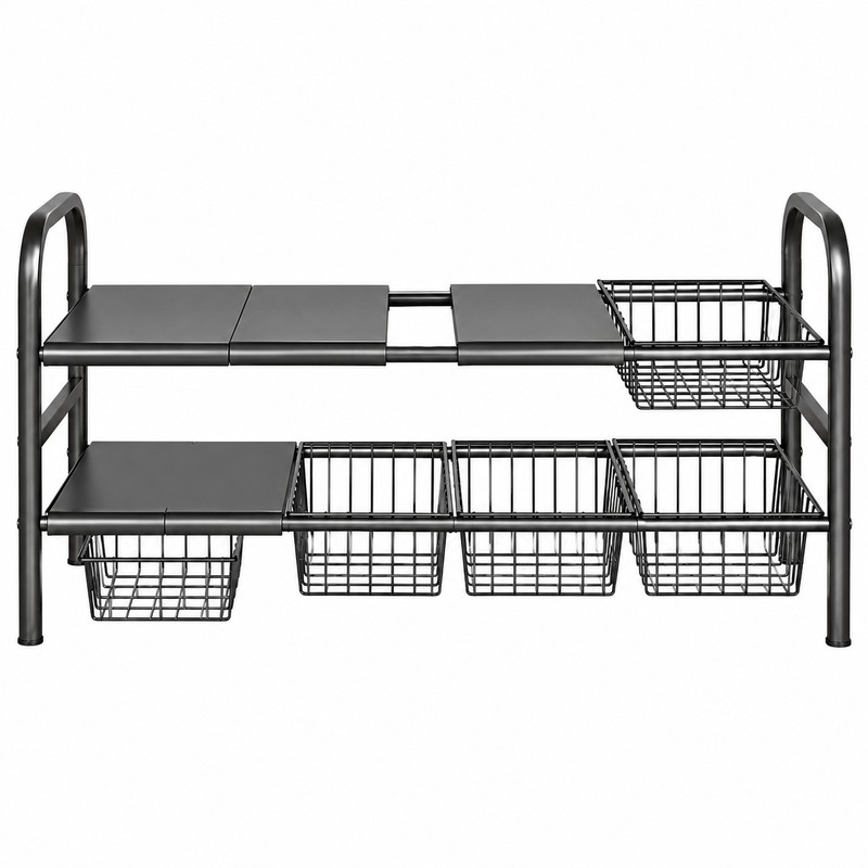 Expandable Under-Sink Organizer for Kitchen & Bathroom – Single-Tier 3-Panel