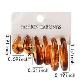 Lightweight Waterdrop Teardrop Hoop Earrings Boho Vintage Drop Earrings Minimalist Large Round Earrings for Women C Shaped Stud Earrings Circle Earring Set 3Pairs