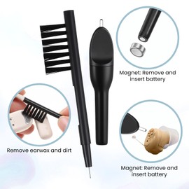 11 Pcs Hearing Aid Cleaning Kit, Hearing Amplifier Cleaning Tools Multi-Functional Cleaner Tools Clean Accessories with Brushes, Case and Microfiber Cloth for Earbuds Headphones