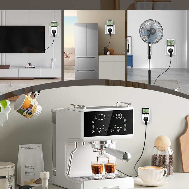 Awootsv Electricity Meter for Socket Energy Cost Meter with LCD