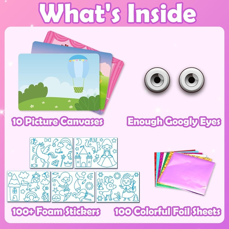 ZMLM Art Craft Activity Children, Foil Fun Unicorns Princesses Sticker