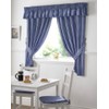 Maple Textiles Gingham Kitchen Curtains Blue 46 x 54, Fabric,
