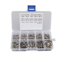 HALJIA 340pcs M3 Stainless Hex Socket Button Head Screws Allen Bolt Nut Assortment Kit