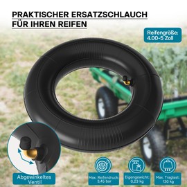 Wiltec 2x Air Hose Ride-On Mower 11 x 4.00-5 Tyre Inner Tube Angle Valve Lawn Tractor