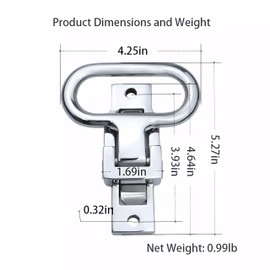 Minghezhi Marine Grade 316 Stainless Steel Folding Steps/Handles with Screws for Boats, Trailers, Trucks, RVs, Yachts - 5.31in x 4.33in, 0.99lb