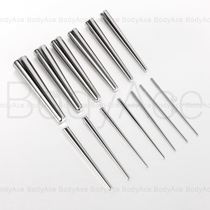 BodyAce 1pc Insertion Taper for Ear Tunnels Plugs, 1.4mm-11mm Piercing