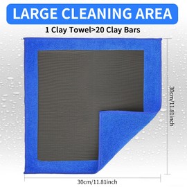 MCSDFN 2 Pack Clay Towel Auto Detailing 12 x 12 Inch Fine Grade Clay Bar Towel for Car Detailing Microfiber Car Cloth Cleaner for Cleaning & Release of Paint Contaminants, Blue