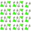20 Pcs Fishing Rod Alarm Dual Alert Bells Green Silver