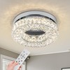 HomLaiting 7.8” Crystal Ceiling Light Fixture, Mini Round Chandeliers 6500K