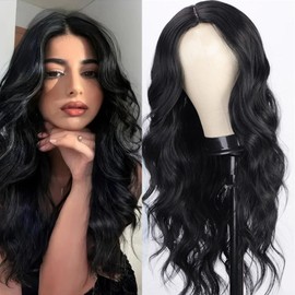 22 Inch Long Wavy Synthetic Lace Wig Long Curly Wig Synthetic Hair Heat Resistant WigsWave Lace Front Wigs Pre Plucked for Women Daily Party