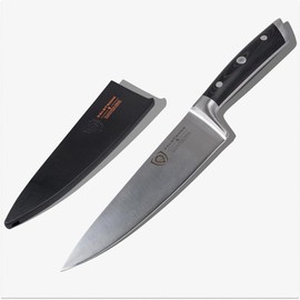 DALSTRONG Chef Knife - 8 inch Blade - Gladiator Series ELITE - Forged HC German Steel Chef's Knife - Razor Sharp Kitchen Knife - Professional Full Tang Knife - Black G10 Handle - Sheath -NSF Certified