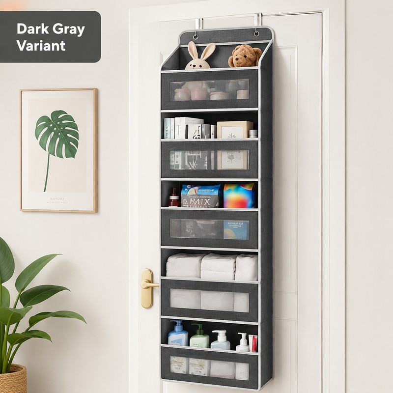 5-Shelf Over Door Hanging Storage Organizer with Large Capacity Pockets,