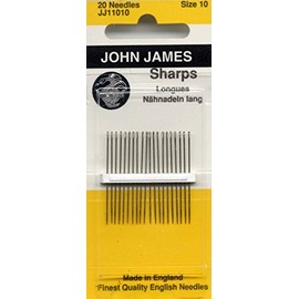 Colonial Needle JJ110-10 20 Count John James Sharps Needle, Size 10