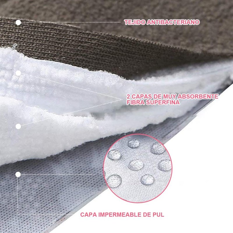 11 pcs Almohadillas Menstruales Reutilizables de Carbón de Bambú Toallas