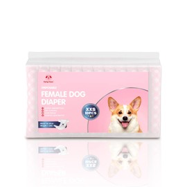 Flying Paws Disposable Female Dog Diapers, Puppy Diapers with Adjustable Elastic Waistline for Female Dog or Cat in Heat,Incontinence, Diaper with Wetness Indicator, XXS-10 Count