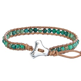 C·QUAN CHI Turquoise Bracelets Adjustable Friendship Bracelets Leather Wrap Bracelets for Women Jewelry