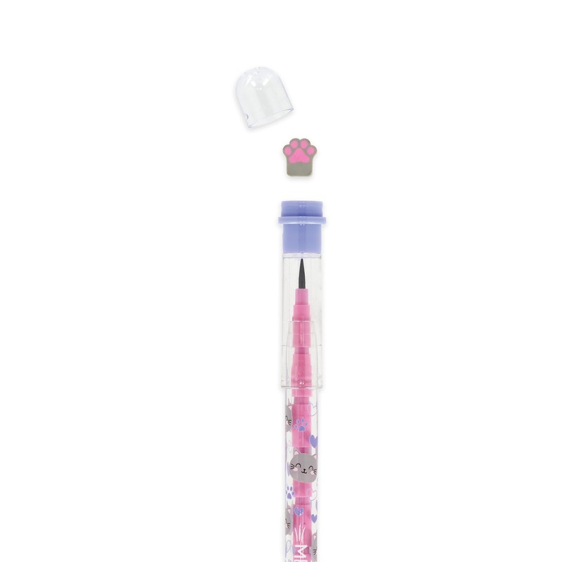 Legami - Stackable Pencil with Eraser Take a Tip, Kitty