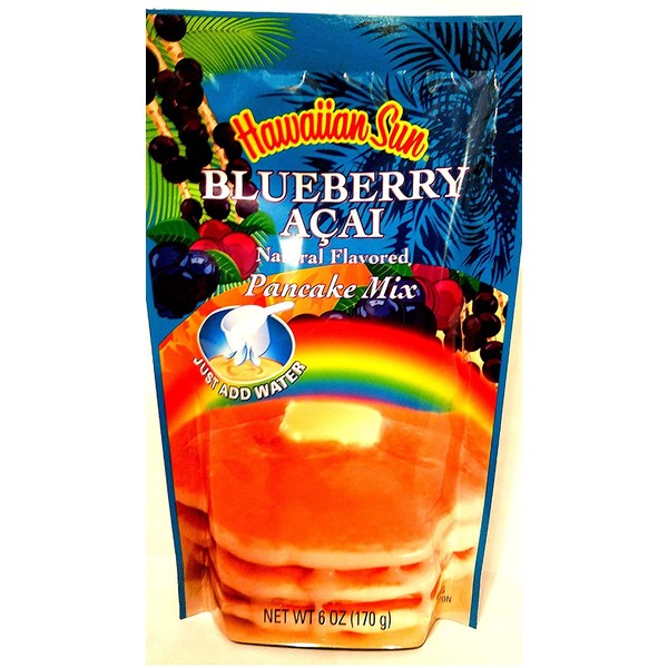 Blueberry Acai Pancake Mix, 6 Ounce Bag by Hawaiian Sun