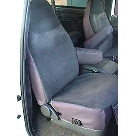 Durafit Seat Covers, Made to fit 1981-1988 Truck Front High Back Captain Chair Seat Covers in Gray Velour with Molded Headrests and 1 Armrest Per Seat