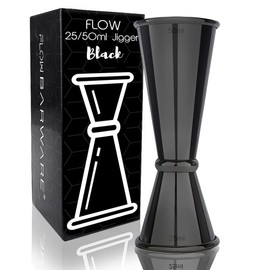 FLOW Barware Jigger 4 in 1 Shot Measuring Jigger 25ml, 50ml, 15ml, 35ml in a Cocktail Jigger and Alcohol Measuring Cup, Spirit Measurement 25ml, 50ml, Drink Measures for Spirits