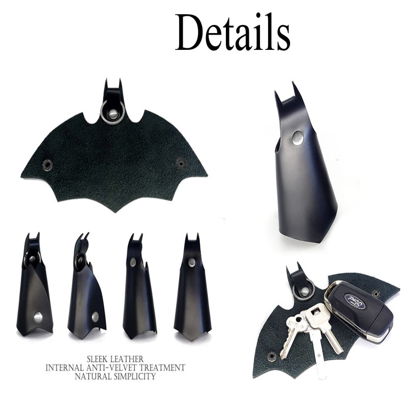 Bat Keyring, Bat Keychain, Leather Keyring for Men, PU Leather