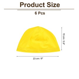 PATIKIL Sweat Wicking Cap, 6 Pack Skull Cap Football for Men Breathable Cooling Helmet Liner Bandana for Cycling Running Sports Hat, Yellow