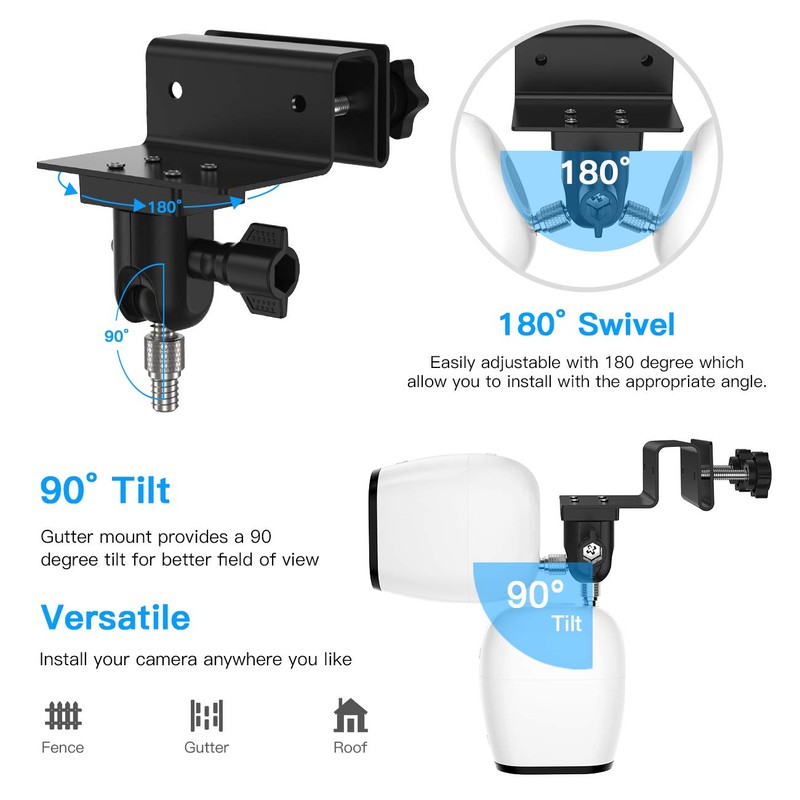 HOLACA Gutter Mount for Arlo Pro 4 eufyCam 2C Pro