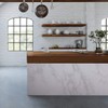 practicalWs Glossy Marble Contact Paper Granite White/Grey Kitchen Countertop Cabinets
