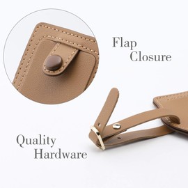 Jagucho Leather Luggage Tags for Men Women-Luggage Tags for Suitcases-Baggage Bag Tag Suitcase Labels ID Tags with Full Back Privacy Cover for Carnival Cruise Ships, Travel Tags