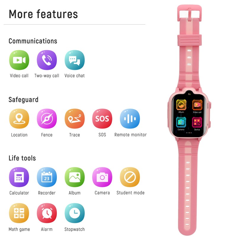 4G Kids Smart Watch GPS Position Video Call IP67 Waterproof