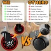Office Chair Wheels for Casters Replacement - 3" Rubber Wheels