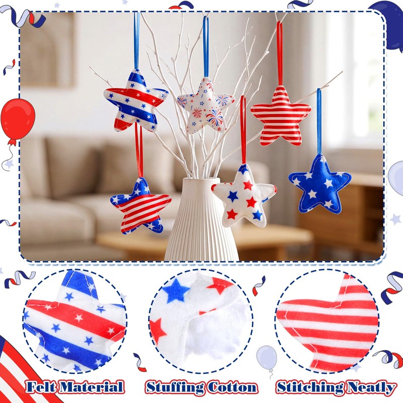 RattanView 24 pcs Labor Day Ornaments Decorations for Happy Labor
