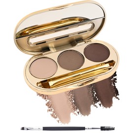 Eyebrow Powder Makeup Kit-3 Colors Eye Brow Tinting Powder Palette for Women Long-Lasting Waterproof, light Medium Dark Grey Brown Brow Filler, Enhance & Define Brows, Thanksgiving Makeup Gift-Set 01